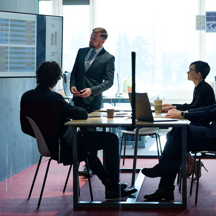 professional analyzing market data